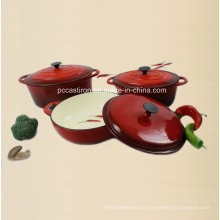 3PCS Gusseisen Kochgeschirr Set Enamel Finishing